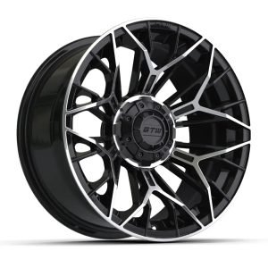 15" Stellar Black / Machined Golf Cart Wheel - 15"x7" ET-25 Offset⎮GTW®