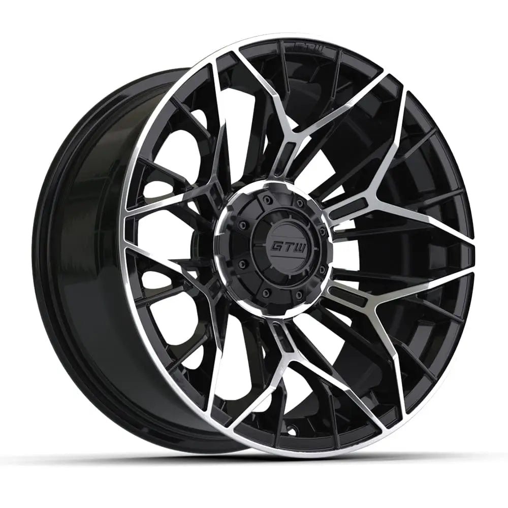 15" Stellar Black / Machined Golf Cart Wheel - 15"x7" ET-25 Offset⎮GTW®
